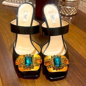 Jeweled PRADA High Heels - Open Toe - NWOT RARE Vintage - GORGEOUS!